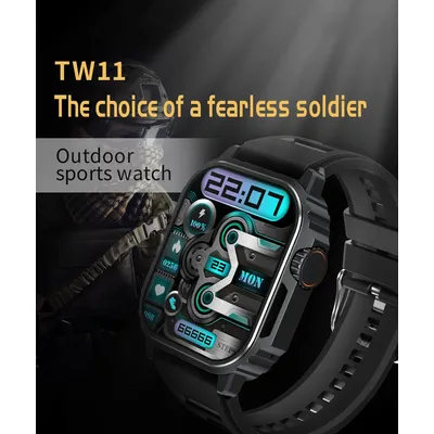 New Outdoor Men's smartwatch TW11 Compass Motion Track HD Bluetooth Talk 1.96inch full screen Touch
