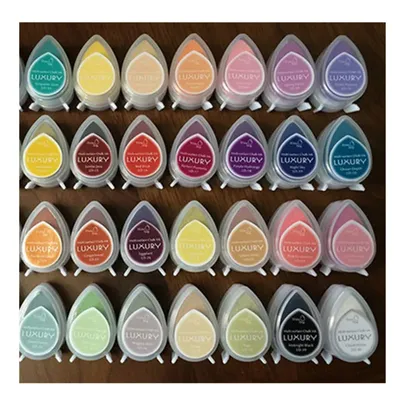 24/40pcs Colors Ink Pad DIY Scrapbooking Stamp Ink Vintage Craft Colorful Inkpads Stamps Seal for