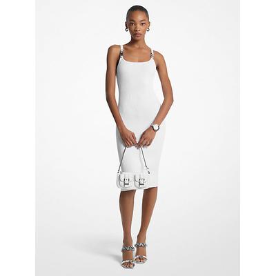 Michael Kors Ribbed Stretch Knit Midi Tank Dress White M