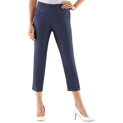 Stretch-Hose CASUAL LOOKS, Damen, Gr. 23, Kurzgrößen, blau (marine), 72% Viskose, 25% Polyamid, 3% Elasthan, unifarben, 7/8-Länge, Hosen Image