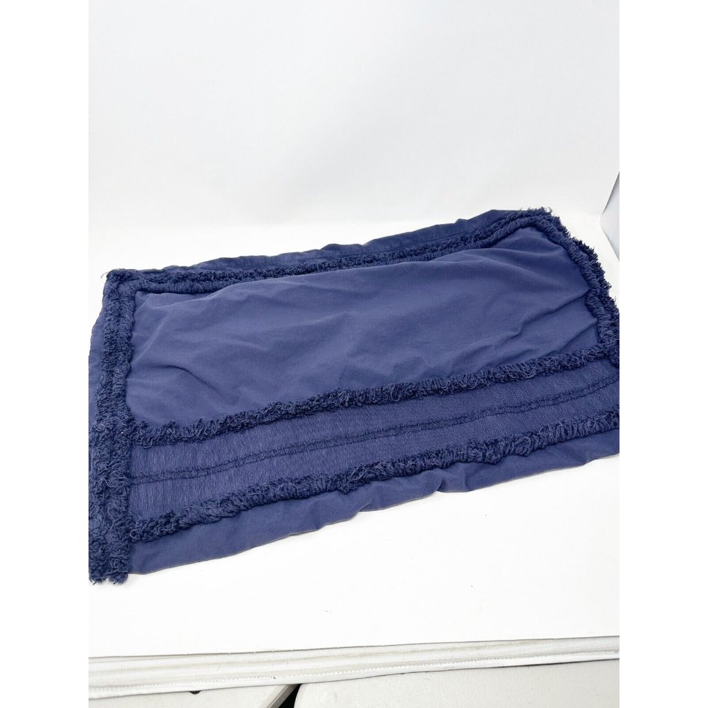 Anthropologie Bedding | Anthropologie Fringe Euro Pillow Sham Cover Cotton Made In Portugal Navy Bedding | Color: Blue | Size: Euro
