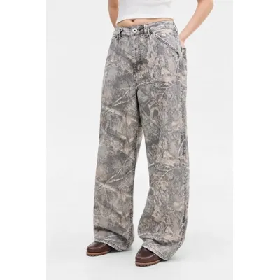 BDG Washed Tree Camo Trousers - Green S at Urban Outfitters