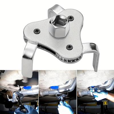 "TEMU 1pc Universal Oil Filter Wrench Adjustable, From 2-1/2" To 4.5", 3 Jaw Oil Filter Removal Tool Set For Cars, Trucks, Motorcycles" Image