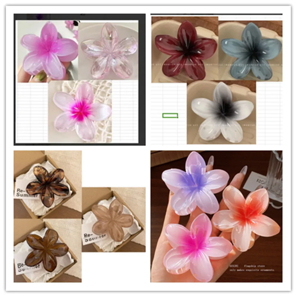 3 Teile/satz Vintage Leopard Print Bunte Blume Große Haar Klaue Clip Clamp Haarnadel Haarspange Für Frauen Mädchen Party Haar Zubehör Image