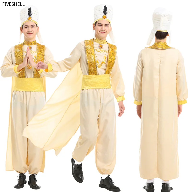 Kinder Halloween Cosplay Anime Kostüme Aladdin Lampe Prinz Aladdin Prinz Kostüm Set Outfit Karneval Fancy Dress Up Party Image