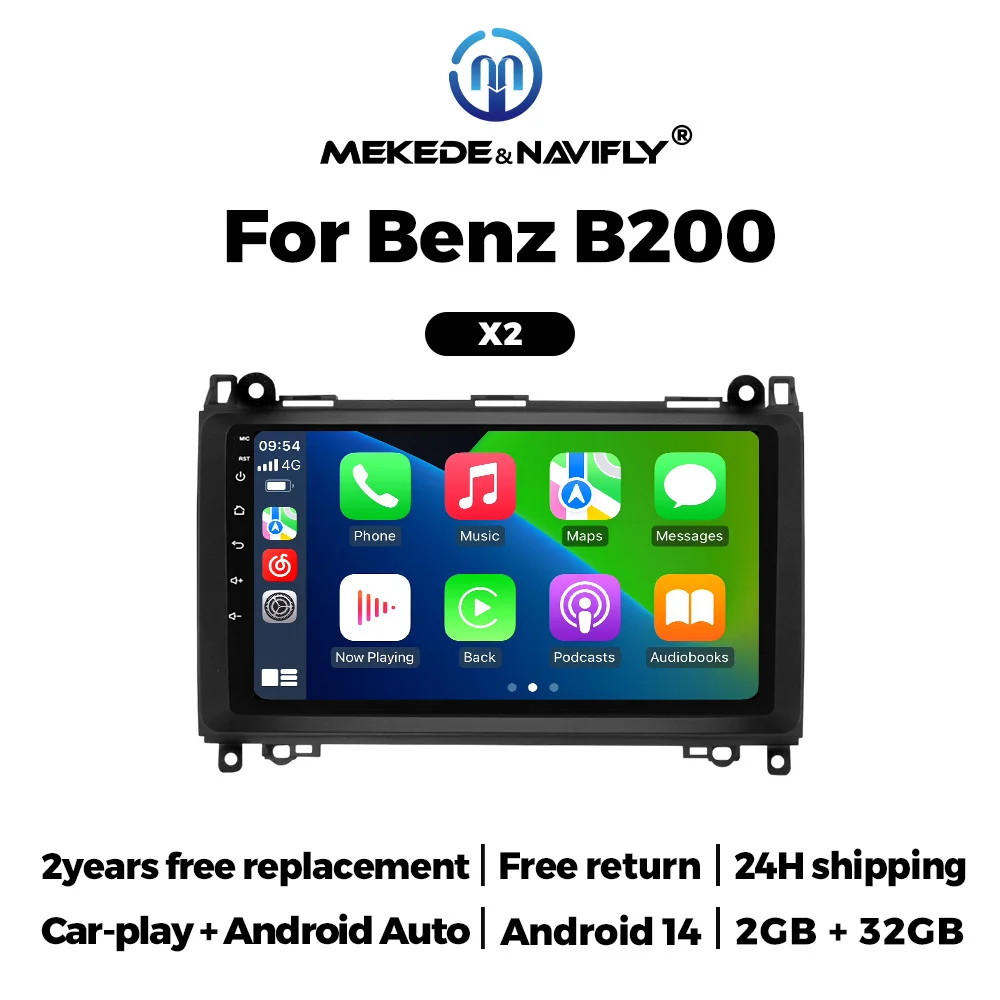 MEKEDE & NAVIFLY 9 zoll Auto Radio Carplay Für Mercedes Sprinter Benz B200 Vito W639 Viano B Klasse W169 W245 w209 Multimedia Player Image