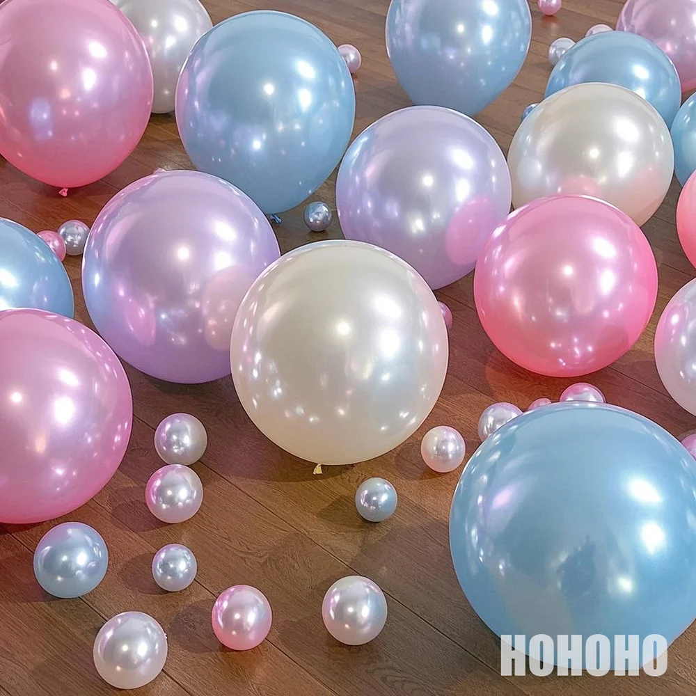 5/10/12 Zoll Perlenballons Sehr glänzender Ballon Rosa Blau Weiß Heliumballon Hochzeit Geburtstag Babyparty Party Dekor Zubehör Image