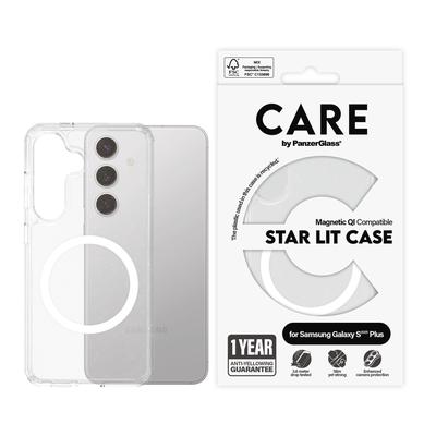 CARE BY PANZERGLASS Handyhülle "Magnetic QI Compatible Star Lit Case für Samsung Galaxy S25 Plus", transparent, B:11cm H:2,5cm T:20cm, Hüllen, Backcover, Schutzhülle, Handyschutzhülle, Case, Schutzcase, stoßfest