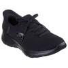 Slip-On Sneaker SKECHERS "SUMMITS-NEW DAILY", Damen, Gr. 36, schwarz (schwarz, uni), Textil, casual, Schuhe, Slipper, Freizeitschuh in veganer Verarbeitung, Topseller