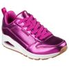 Sneaker SKECHERS "UNO-METALLIXS", Damen, Gr. 36, pink (magenta), Leder, metallic, sportlich, Schuhe Sneaker, Keilsneaker, Plateausneaker, Schnürschuh, Halbschuh im Metallic-Look