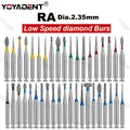 10 pièces/paquet de fraises dentaires en diamant/rond/extra fin/standard fraises à basse vitesse fraises dentaires dentisterie fraises RA Dia.2.35mm