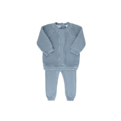 Feltman Brothers Unisex Chunky Knit Set - Baby, Little Kid - Vintage Blue