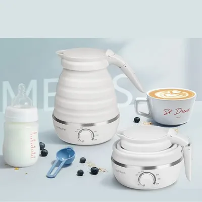 Travel Folding Kettle 304 Stainless Steel Portable Kettle Compression Leakproof Water Boiler Kettle