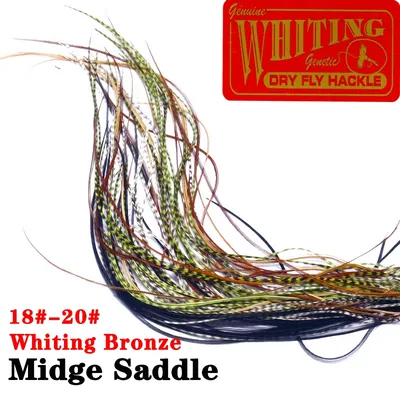 New hot Whiting Farms dry fly hackle 10feathers midge size saddle hackle 9-11inches long grizzly