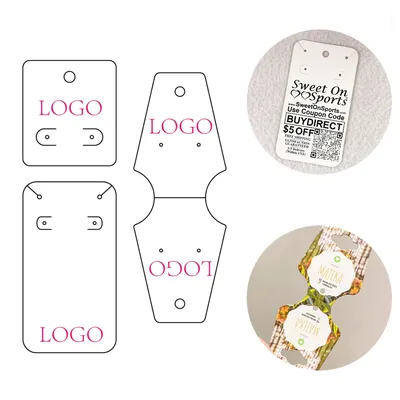 100pcs White Black Brown Kraft Paper Personalize Logo Custom Jewelry Card Earrings Necklace Bracelet