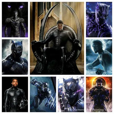 Disney Black Panther AB Diamond Painting DIY 5D Cross Stitch Marvel Character Mosaic Diamond Home