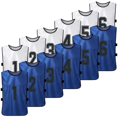12PCS Adults Youth Soccer Pinnies 2 Colors Quick Drying Football Team Jerseys Sports Scrimmage