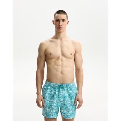 Bershka Printed Swimming Trunks Men Xl Blue