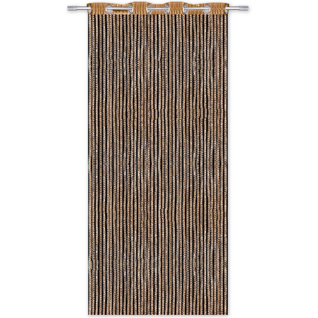 Arsvita Fadenvorhang Metall-Optik 140x250cm Stangendurchzug gold - gelbgold Image