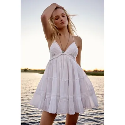 Kimchi Blue Aria Babydoll Dress - White 2XS at Urban Outfitters
