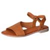 Sandale MUSTANG SHOES, Damen, Gr. 42, braun (cognacfarben), Lederimitat, casual, Schuhe, Sommerschuh, Sandalette, Riemchensandale in asymmetrischer Form