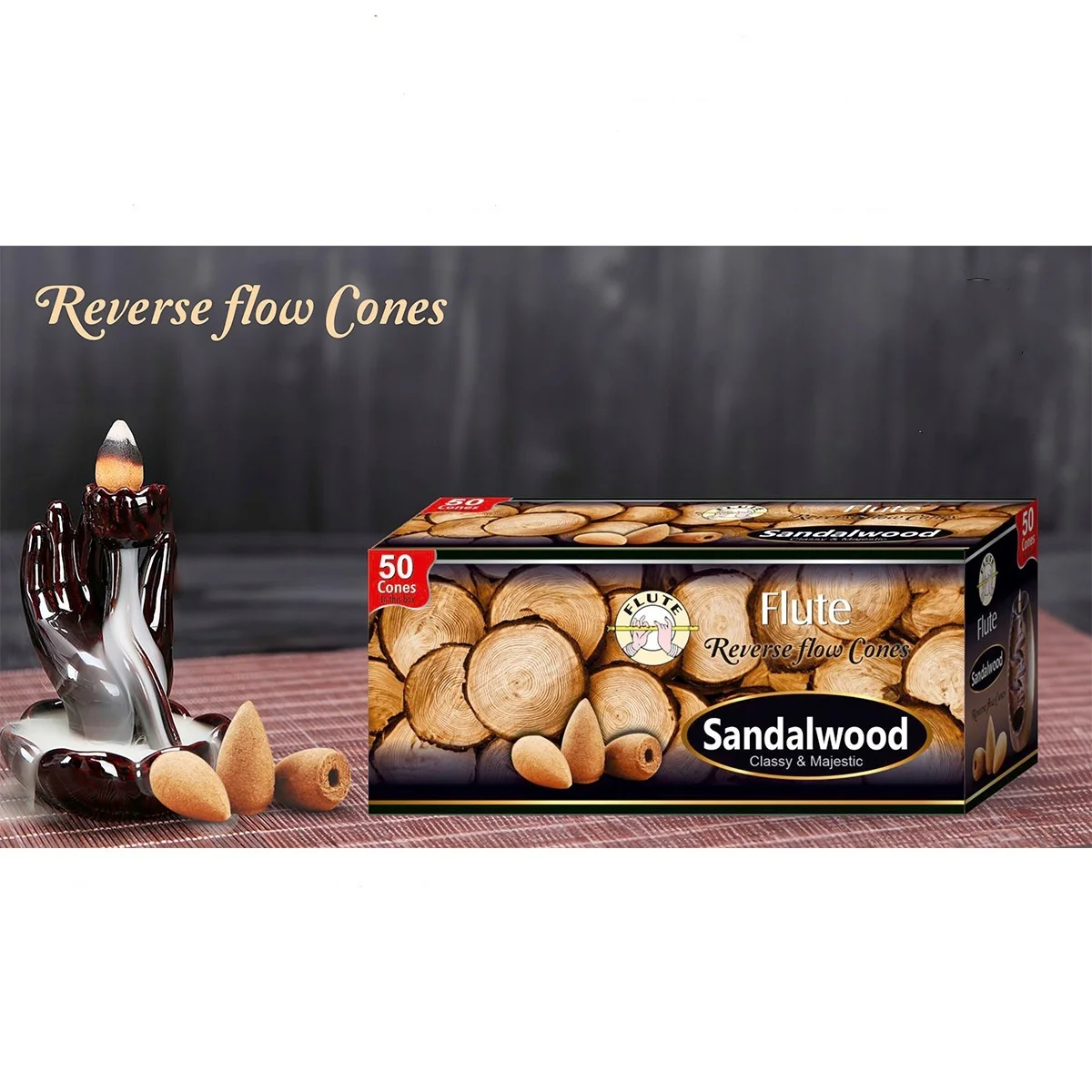 50 Teile/schachtel Bessere Qualität Natürliche Parfüm Indische Weihrauch Sandalwoo Rückfluss Weihrauch Kegel Langlebig Geruch Image