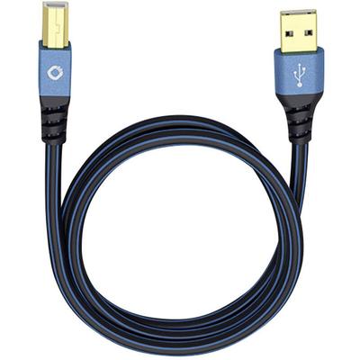 Oehlbach USB-Kabel USB 2.0 USB-A Stecker, USB-B Stecker 7.50 m Blau vergoldete Steckkontakte 9345 Image