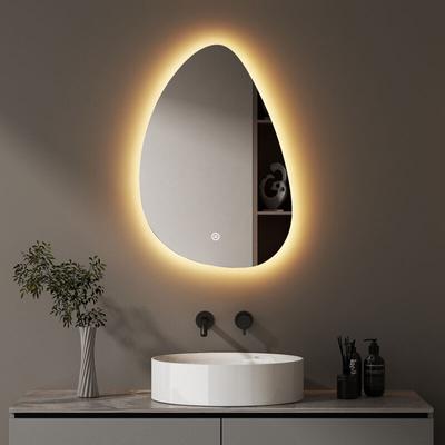 Boromal Asymmetrischer Badspiegel mit Beleuchtung 55x80cm LED Asymmetrischer Spiegel mit Image