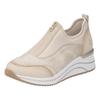 Slip-On Sneaker REMONTE, Damen, Gr. 44, beige (hellbeige), Lederimitat, Textil, sportlich, Schuhe, Freizeitschuh, Halbschuh, Slipper in veganer Verarbeitung