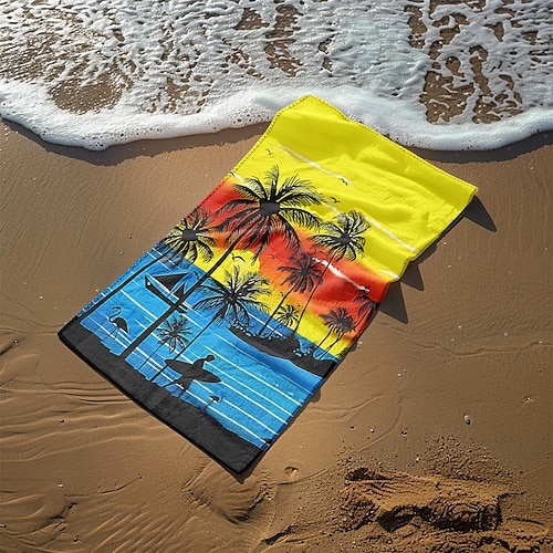 Sunshine and Beach Strandtuch Premium-Qualität ultraweich saugfähig leicht strapazierfähig schnelltrocknend lebendiges Design perfekt für Strand Pool Sonnenbaden Reisen Sommer-Accessoire bequem und stilvoll Image