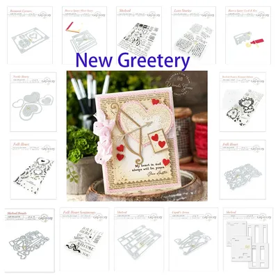 Romantic Love Stories Stamp and Metal Cutting Dies Stencils for DIY Heart Craft Greeting Card