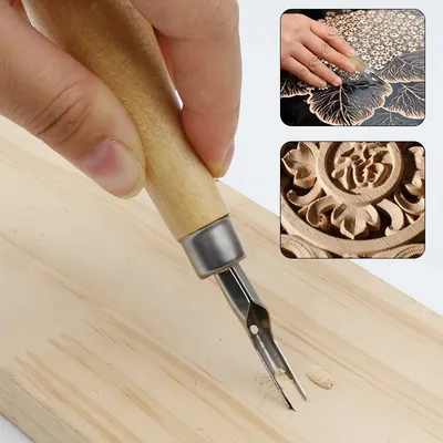 Block Cutting Rubber Stamp Wood Carving Tools With 5 Blade Bits For Print Making Fine Arts DIY