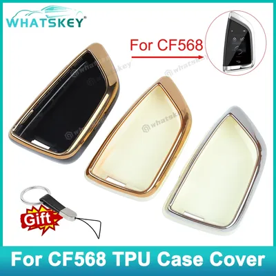 WhatsKey CF568 LCD Smart Remote Car Key Cover TUP Cover Case Protector With Chain CF568 Key for