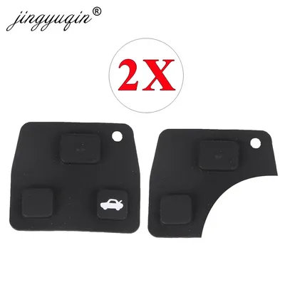 jingyuqin 2pcs 2/3 Button Car Remote Key Fob Rubber Pad For Toyota Avensis Corolla Lexus Rav4 Camry