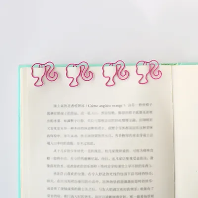 8pcs/lot Cute Metal Paper Clips girl Clip Kawaii Planet Bookmark Memo Clips Stationery