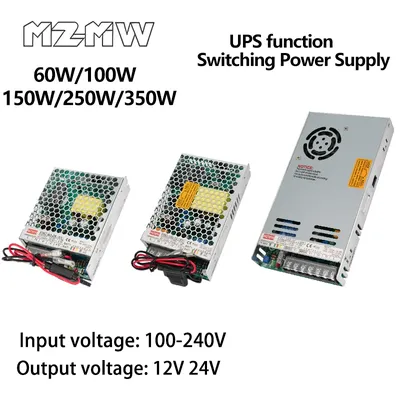 Switching Power Supply UPS Function 60W 100W 150W 250W 350W 100-240V AC To DC 12V 24V Charge