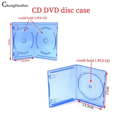 ChengHaoRan 1/5/10PC Blue Transparent Plastic Single Disc Double Disc CD DVD Dedicated Disc Storage