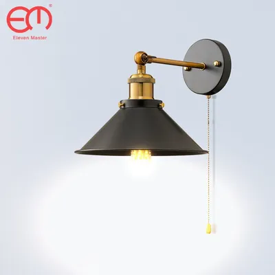 Vintage Wall Lamp With switch E27 Base Industrial AC90-260V Wall Light for Indoor Lighting