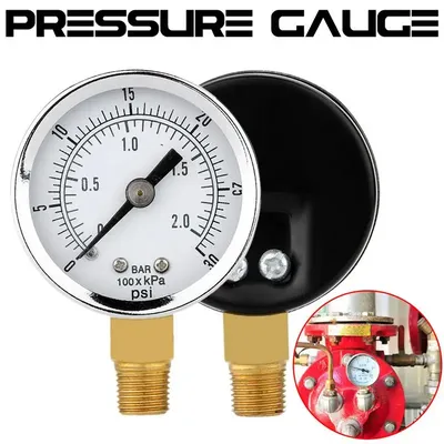 0-30 psi 0-2 bar 40MM Diameters Pressure Gauge Fuel Air Compressor Meter Hydraulic Pressure Tester