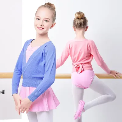 Girls Ballet Sweater Dance Knitted Cardigans Warm Ballet Wrap Tops Kids Ballet Coat Ballet Jacket