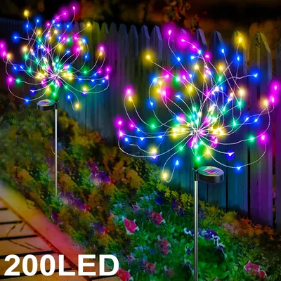 Solar Firework LED Garden Lights Outdoor Walkway Pathway Christmas Llighting Party Wedding Decor