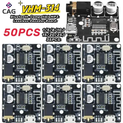 1-50pcs VHM-314 Wireless Stereo Music Module Audio Aux Bluetooth-Compatible 4.1/5.0 MP3 Decoding