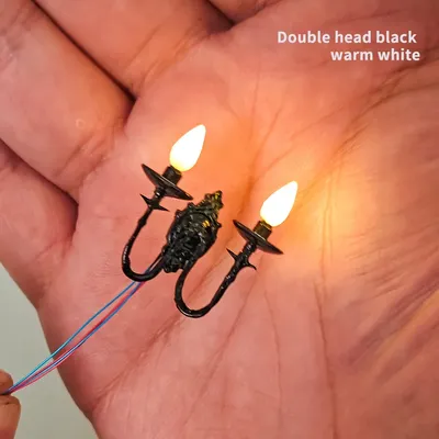 2Pcs 3V Miniature Wall Lamp 1:87 Model Light Ho Diy Model Making Toys Architecture Building Layout