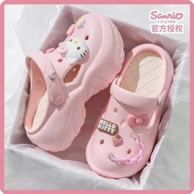 Thick Soled Perforated Shoes Women Summer New Style Cute Comfortable Sanrio Suitable Wearing On The