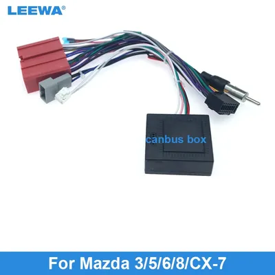 LEEWA Android Car Media Player Power Cable 16 PIN Adapter for Mazda 3/5/7/8/CX-7 with Canbus Box