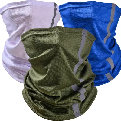 Reflective Night Running Half Face Scarf, Bandana Sports, Breathable, Sunscreen, Windproof Neck