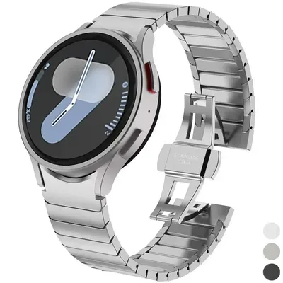 Luxury Titanium color Band for Samsung Galaxy Watch 6 4Classic 47mm 43mm 7 6 5 4 40mm 44mm Metal Stainless Steel Bracelet Strap