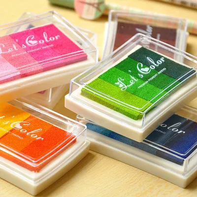 DIY Ink Pad Set Gradient Color Creative Rubber Stamp Hand Account Photo Album Scrapbook Paper