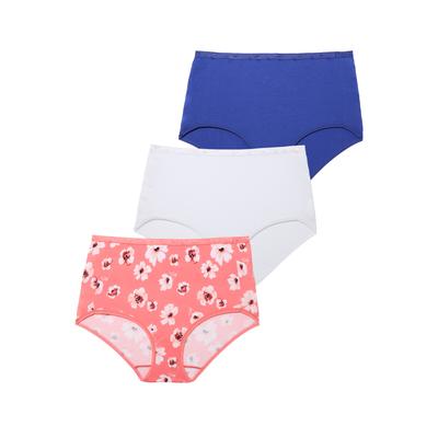 Plus Size Women's Full-Cut Cotton Spandex Brief 3-Pack by Avenue Body in Poppy Pack (Size 18/20)