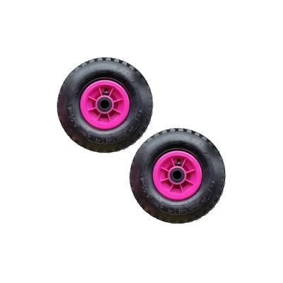 Baumarktplus 2x Sackkarrenrad Luftrad 260x85 mm 3.00-4 75 mm zentrierte Nabe Ø 20 mm pink robustes 4 PR Gewebe Image